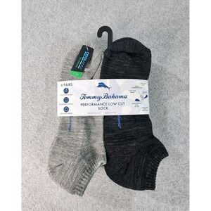 Tommy Bahama 6 Pair Performance Low Cut Sock Men OSFM Dark Gray/Md Gray Athletic